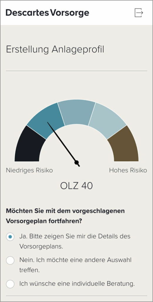 Anlageprofil erstellen mit der nachhaltige 3a Säule von Descartes