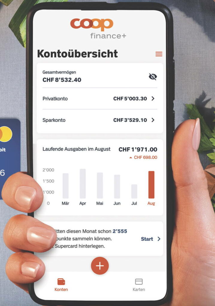 Die Coop Finance+ Konto App